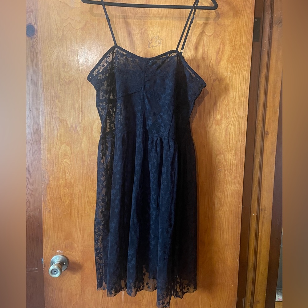 Wild Fable Sheer Black Starry Print Spaghetti Strap Dress Size XXL